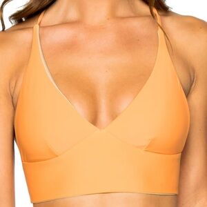 Luli Fama Orange Triangle Bralette Bikini Top